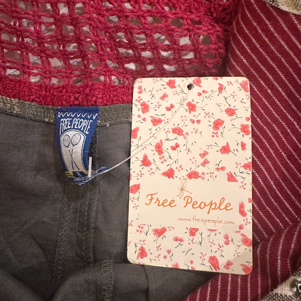 Free People Crimson and Charcoal Sundress
